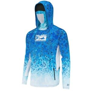 Pelagic Ultratek Pro Long Sleeve Hooded Sun Shirt Mens XL Blue White